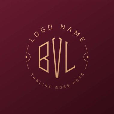 Lüks BVL Logo Tasarımı, Zarif Harf BVL Monogram Logosu. Minimalist Çokgen BVL Logo Tasarım Şablonu