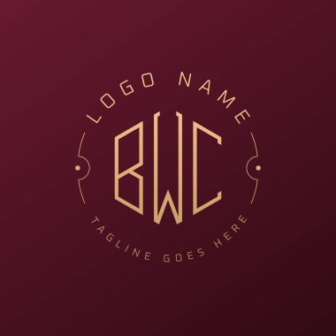 Lüks BWC Logo Tasarımı, Zarif Harf BWC Monogram Logosu. Minimalist Çokgen BWC Logo Tasarım Şablonu
