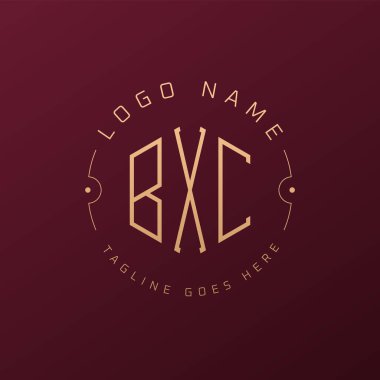 Lüks BXC Logo Tasarımı, Zarif Harf BXC Monogram Logosu. Minimalist Çokgen BXC Logo Tasarım Şablonu