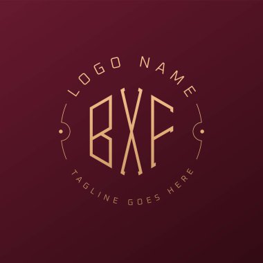 Luxury BXF Logo Design, Elegant Letter BXF Monogram Logo. Minimalist Polygon BXF Logo Design Template clipart