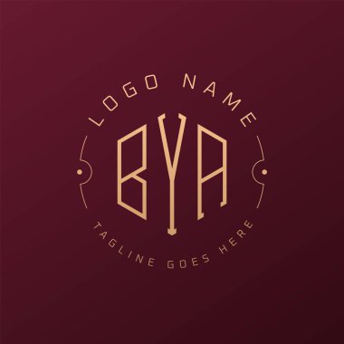 Lüks BYA Logo Tasarımı, Zarif Harf BYA Monogram Logosu. Minimalist Çokgen BYA Logo Tasarım Şablonu