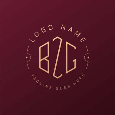Lüks BZG Logo Tasarımı, Zarif Harf BZG Monogram Logosu. Minimalist Çokgen BZG Logo Tasarım Şablonu