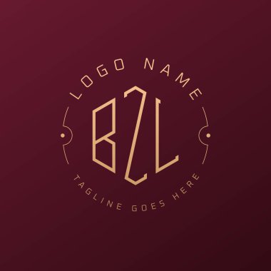 Lüks BZL Logo Tasarımı, Zarif Harf BZL Monogram Logosu. Minimalist Çokgen BZL Logo Tasarım Şablonu