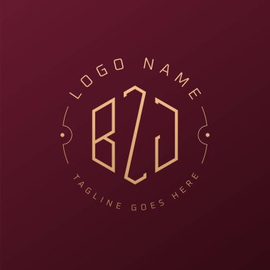 Lüks BZJ Logo Tasarımı, Zarif Harf BZJ Monogram Logosu. Minimalist Çokgen BZJ Logo Tasarım Şablonu