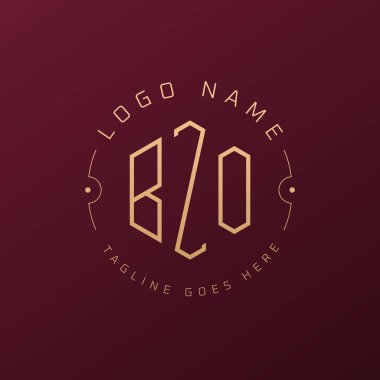 Lüks BZO Logo Tasarımı, Zarif Harf BZO Monogram Logosu. Minimalist Çokgen BZO Logo Tasarım Şablonu