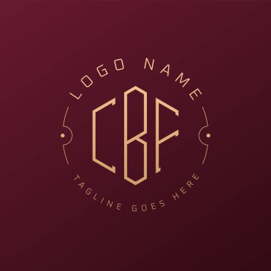 Lüks CBF Logo Tasarımı, Zarif Harf CBF Monogram Logosu. Minimalist Çokgen CBF Logo Tasarım Şablonu