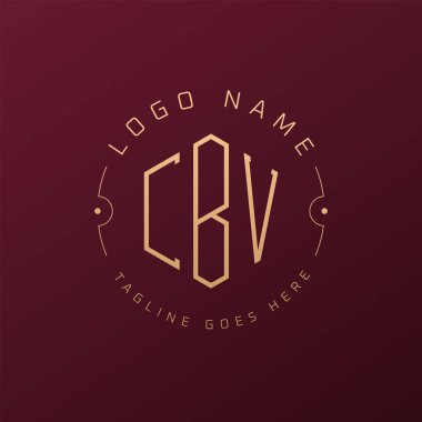 Lüks CBV Logo Tasarımı, Zarif Harf CBV Monogram Logosu. Minimalist Çokgen CBV Logo Tasarım Şablonu