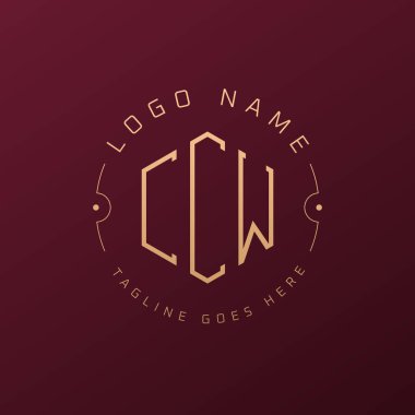 Luxury CCW Logo Design, Elegant Letter CCW Monogram Logo. Minimalist Polygon CCW Logo Design Template clipart