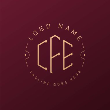 Luxury CFE Logo Design, Elegant Letter CFE Monogram Logo. Minimalist Polygon CFE Logo Design Template clipart