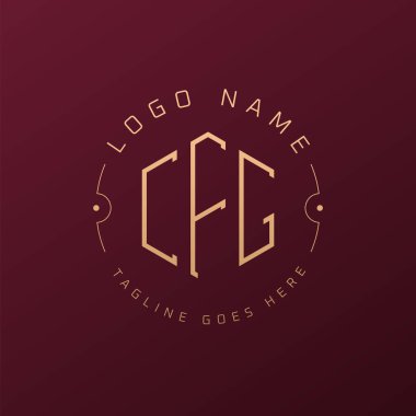 Lüks CFG Logo Tasarımı, Zarif Harf CFG Monogram Logosu. Minimalist Çokgen CFG Logo Tasarım Şablonu