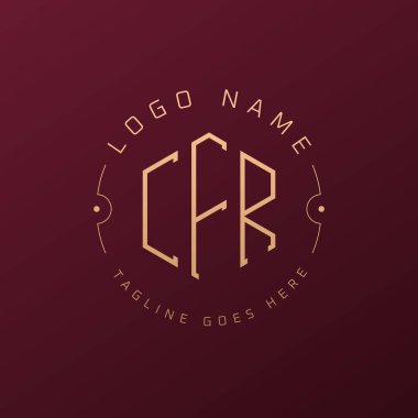 Lüks CFR Logo Tasarımı, Zarif Harf CFR Monogram Logosu. Minimalist Çokgen CFR Logo Tasarım Şablonu