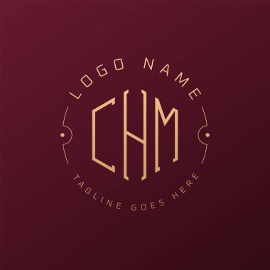 Lüks CHM Logo Tasarımı, Zarif Harf CHM Monogram Logosu. Minimalist Çokgen CHM Logo Tasarım Şablonu