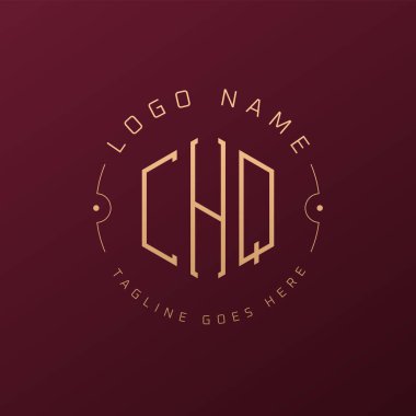 Luxury CHQ Logo Design, Elegant Letter CHQ Monogram Logo. Minimalist Polygon CHQ Logo Design Template clipart