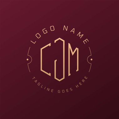 Lüks CJM Logo Tasarımı, Zarif Harf CJM Monogram Logosu. Minimalist Çokgen CJM Logo Tasarım Şablonu