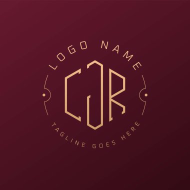 Lüks CJR Logo Tasarımı, Zarif Harf CJR Monogram Logosu. Minimalist Çokgen CJR Logo Tasarım Şablonu