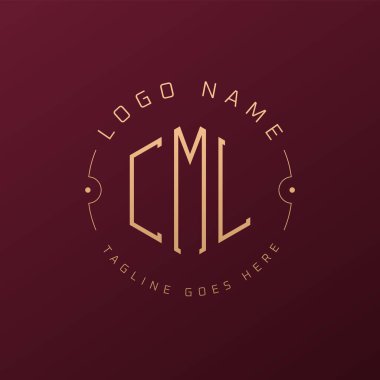 Lüks CML Logo Tasarımı, Zarif Harf CML Monogram Logosu. Minimalist Çokgen CML Logo Tasarım Şablonu