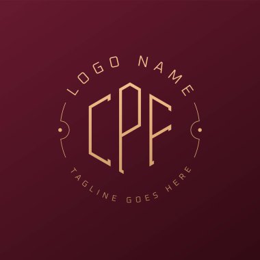 Luxury CPF Logo Design, Elegant Letter CPF Monogram Logo. Minimalist Polygon CPF Logo Design Template clipart