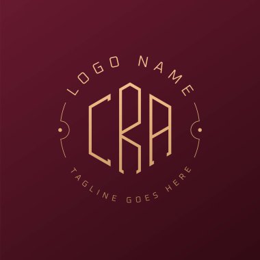 Lüks CRA Logo Tasarımı, Zarif Harf CRA Monogram Logosu. Minimalist Çokgen CRA Logo Tasarım Şablonu