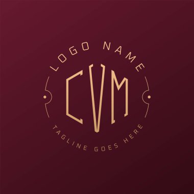 Lüks CVM Logo Tasarımı, Zarif Harf CVM Monogram Logosu. Minimalist Çokgen CVM Logo Tasarım Şablonu