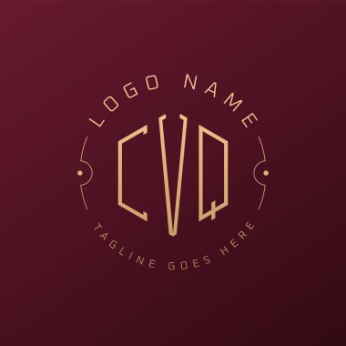 Lüks CVQ Logo Tasarımı, Zarif Harf CVQ Monogram Logosu. Minimalist Çokgen CVQ Logo Tasarım Şablonu