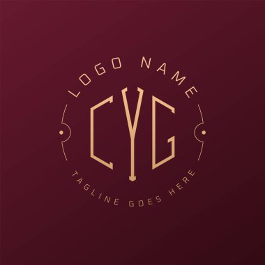 Lüks CYG Logo Tasarımı, Zarif Harf CYG Monogram Logosu. Minimalist Çokgen CYG Logo Tasarım Şablonu