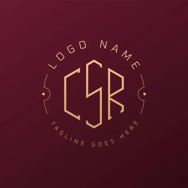 Lüks CSR Logo Tasarımı, Zarif Harf CSR Monogram Logosu. Minimalist Çokgen CSR Logo Tasarım Şablonu