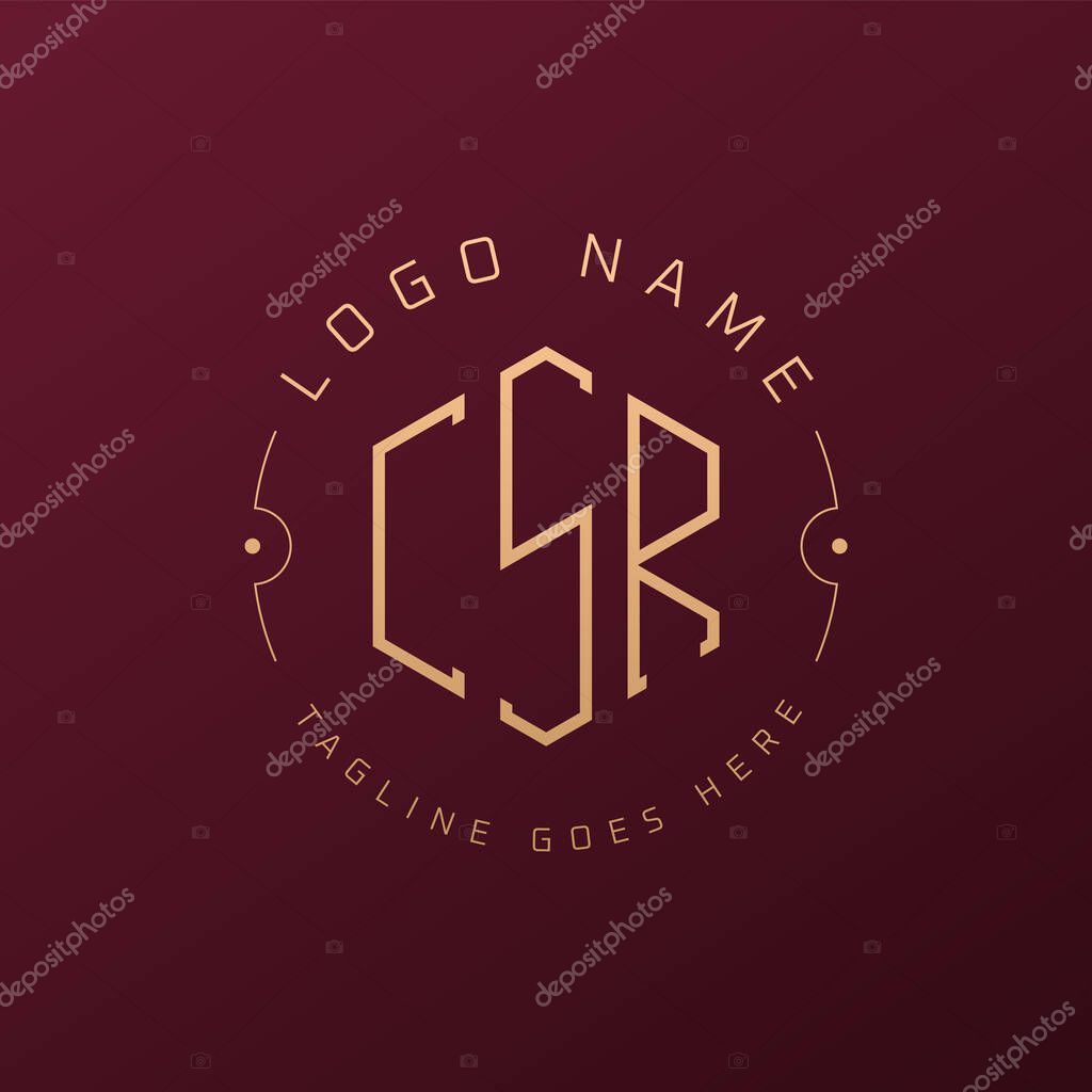 Luxury CSR Logo Design, Elegant Letter CSR Monogram Logo. Minimalist Polygon CSR Logo Design Template