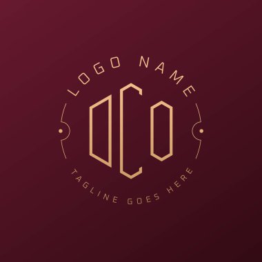 Lüks DCO Logo Tasarımı, Zarif Harf DCO Monogram Logosu. Minimalist Çokgen DCO Logo Tasarım Şablonu