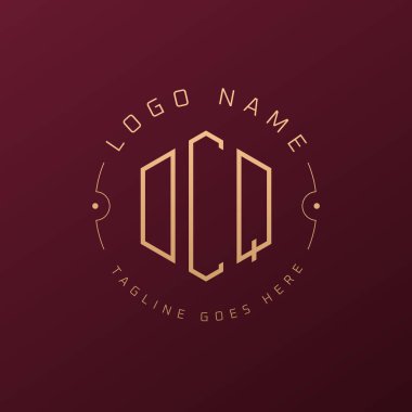 Lüks DCQ Logo Tasarımı, Zarif Harf DCQ Monogram Logosu. Minimalist Çokgen Logo Tasarımı Şablonu