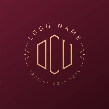 Lüks DCU Logo Tasarımı, Zarif DCU Monogram Logosu. Minimalist Çokgen DCU Logo Tasarım Şablonu