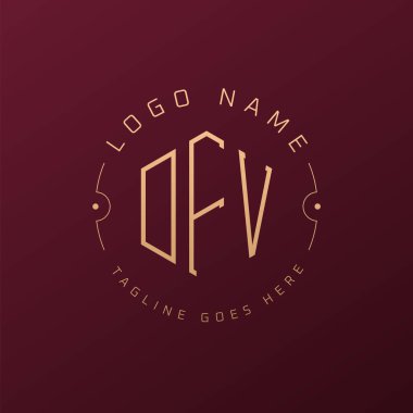 Lüks DFV Logo Tasarımı, Zarif Harf DFV Monogram Logosu. Minimalist Çokgen DFV Logo Tasarım Şablonu