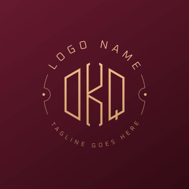 Lüks DKQ Logo Tasarımı, Zarif Harf DKQ Monogram Logosu. Minimalist Çokgen DKQ Logo Tasarım Şablonu