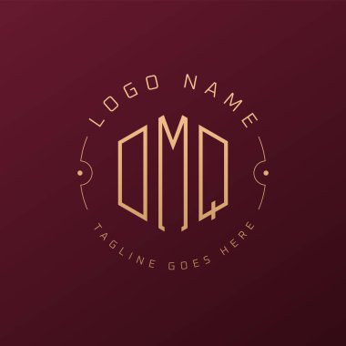 Lüks DMQ Logo Tasarımı, Zarif Harf DMQ Monogram Logosu. Minimalist Çokgen Logo Tasarım Şablonu