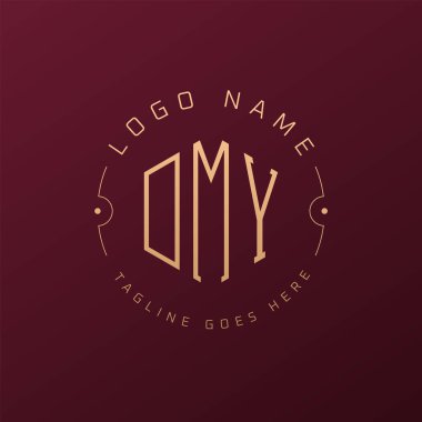 Lüks DMY Logo Tasarımı, Zarif Harf DMY Monogram Logosu. Minimalist Çokgen DMY Logo Tasarım Şablonu