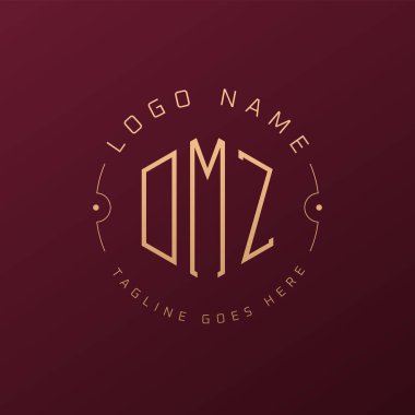 Lüks DMZ Logo Tasarımı, Zarif Harf DMZ Monogram Logosu. Minimalist Çokgen DMZ Logo Tasarım Şablonu