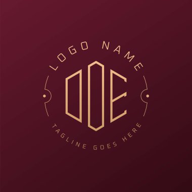 Lüks DOE Logo Tasarımı, Zarif Harf DOE Monogram Logosu. Minimalist Çokgen DOE Logo Tasarım Şablonu