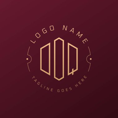 Lüks DOQ Logo Tasarımı, Zarif Harf DOQ Monogram Logosu. Minimalist Çokgen DOQ Logo Tasarım Şablonu