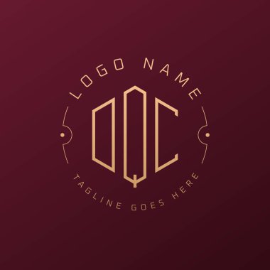 Lüks DQC Logo Tasarımı, Zarif Harf DQC Monogram Logosu. Minimalist Çokgen Logo Tasarım Şablonu