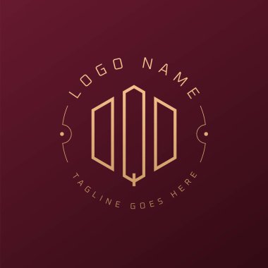 Lüks DQD Logo Tasarımı, Zarif Harf DQD Monogram Logosu. Minimalist Çokgen DQD Logo Tasarım Şablonu