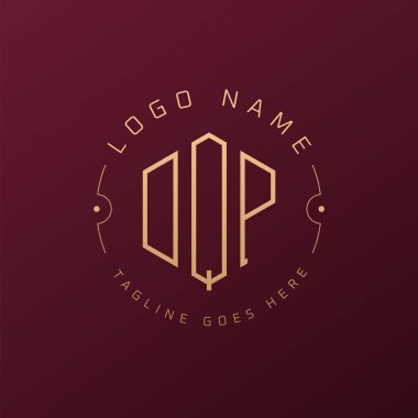 Lüks DQP Logo Tasarımı, Zarif Harf DQP Monogram Logosu. Minimalist Çokgen DQP Logo Tasarım Şablonu