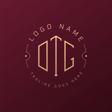 Lüks DTG Logo Tasarımı, Zarif Harf DTG Monogram Logosu. Minimalist Çokgen DTG Logo Tasarım Şablonu