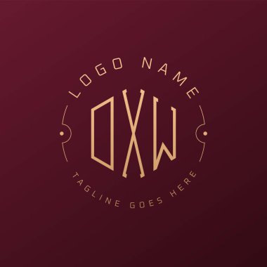 Lüks DXW Logo Tasarımı, Zarif Harf DXW Monogram Logosu. Minimalist Çokgen DXW Logo Tasarım Şablonu