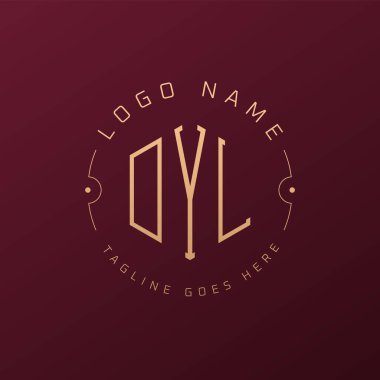 Lüks DYL Logo Tasarımı, Zarif Harf DYL Monogram Logosu. Minimalist Çokgen DYL Logo Tasarım Şablonu