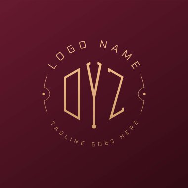 Lüks DYZ Logo Tasarımı, Zarif Harf DYZ Monogram Logosu. Minimalist Çokgen DYZ Logo Tasarım Şablonu