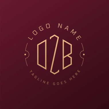 Lüks DZB Logo Tasarımı, Zarif Harf DZB Monogram Logosu. Minimalist Çokgen DZB Logo Tasarım Şablonu