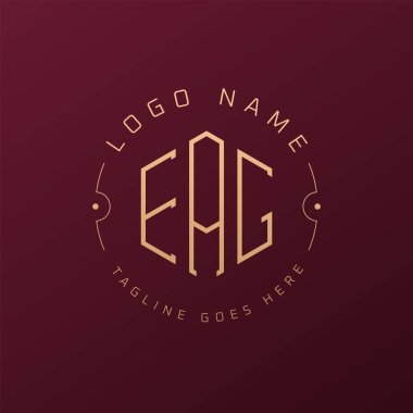 Lüks EAG Logo Tasarımı, Zarif Harf EAG Monogram Logosu. Minimalist Çokgen EAG Logo Tasarım Şablonu