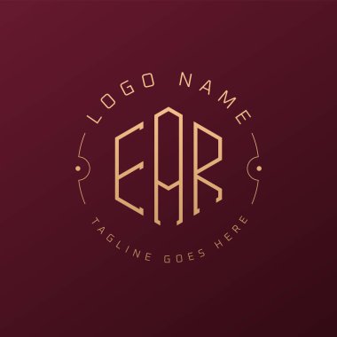 Lüks Kulak Logosu Tasarımı, Zarif Harf Harfi Monogram Logosu. Minimalist Çokgen EAR Logo Tasarım Şablonu