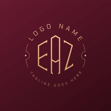 Lüks EAZ Logo Tasarımı, Zarif Harf EAZ Monogram Logosu. Minimalist Çokgen EAZ Logo Tasarım Şablonu