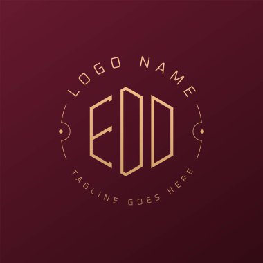 Lüks EDD Logo Tasarımı, Zarif Harf EDD Monogram Logosu. Minimalist Çokgen EDD Logo Tasarım Şablonu