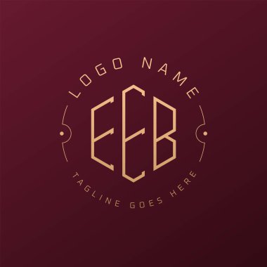 Lüks EEB Logo Tasarımı, Zarif Harf EEB Monogram Logosu. Minimalist Çokgen EEB Logo Tasarım Şablonu
